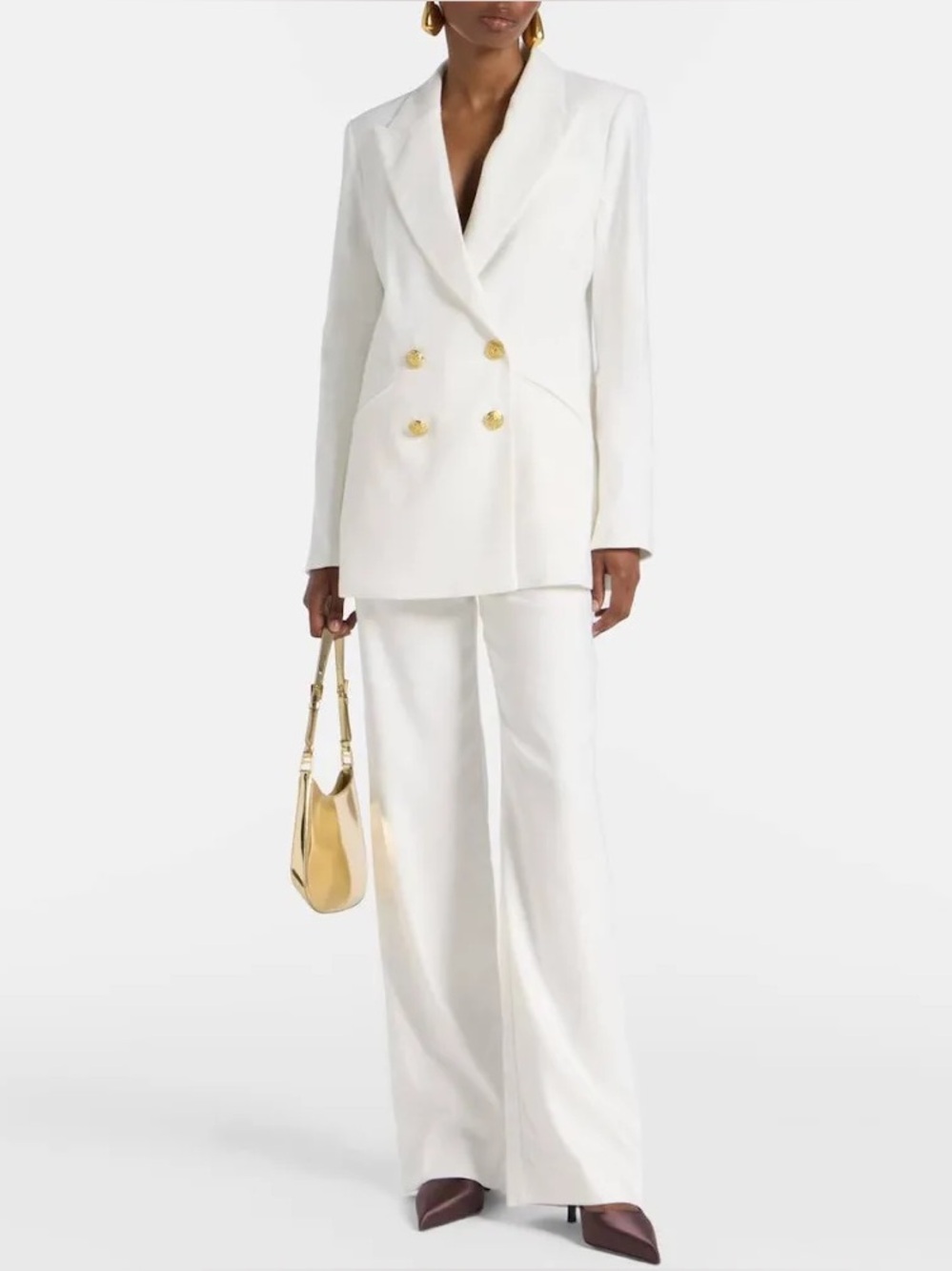 Veronica Beard Jude Wide-Leg Pants in White 8 - Picture 2 of 11